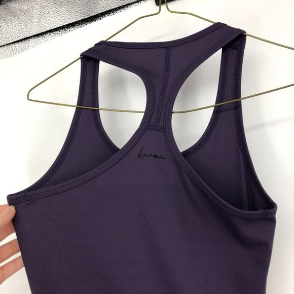 Karma plum purple ruched sides workout tank top small - Picture 9 of 12